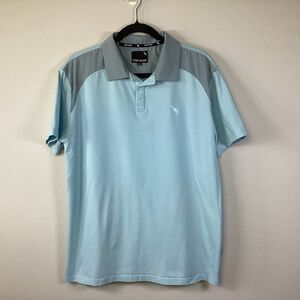 Stone Falcon Polo Golf Shirt Light Blue Gray Contrasting Size XL Soft Breathable
